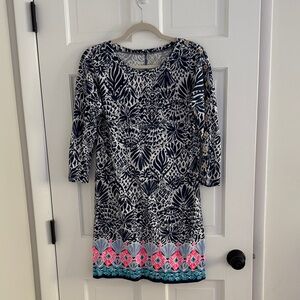 Lilly Pulitzer Navy and Pink Geometric Dress